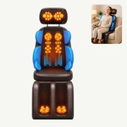 Saltea masaj corp intreg Shiatsu, cu vibratii, incalzire si dispozitiv picioare ORTO 174, Negru