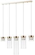 Lustra cu 5 pendule design modern GEM auriu P0389-05E-F7AC ZL