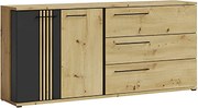 Comoda MOLTO ML13, stejar artisan/negru, PAL, 180x37x86 cm