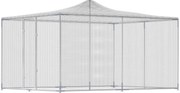 PawHut Țarc pentru Găini de Exterior, 4x3x2m 12㎡ Adăpost pentru Găini din Oțel Galvanizat cu Acoperiș Impermeabil Anti-UV și Închidere Dublă, Coteț pentru Păsări, Animale Mici, Iepuri și Rațe | Aosom Romania