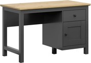 Birou HESEN, gri grafit/stejar artisan, PAL, 120x60x75 cm