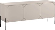 Comodă TV Sonatia 150 cm cu picioare metalice și 3 uși - cașmir