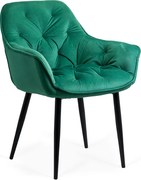 RESIGILAT - Scaun de dining din catifea BUC 257 verde