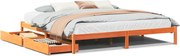 vidaXL Cadru de pat fără saltea, maro ceruit 200x200 cm lemn masiv pin