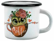 Cană emailată Belis Bufniță coffee, 7 cm, 0,25 l