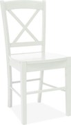 Scaun alb lemn masiv CD-56, 40x36x85 cm