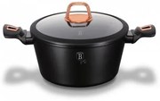 Oală marmorată cu capac 20 cm, 2.2 L Berlinger Haus BH 1641N, Black Rose, antiaderentă, pentru gătit zilnic