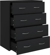 vidaXL Servantă cu 4 sertare, negru, 60x30,5x71 cm