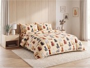 Lenjerie cocolino COLORED CATS crem Dimensiunile lenjeriei: 70 x 90 cm | 140 x 220 cm