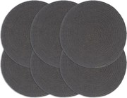 vidaXL Naproane, 6 buc., gri închis, 38 cm, bumbac, rotund