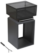 Cattara Șemineu portabil cu grătar Cube, 74 cm