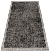 Covor sisal Floorlux 20401 Cadru negru si argintiu