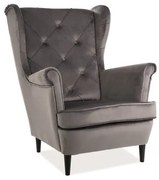 Fotoliu Lady velvet gri Blu14/wenge