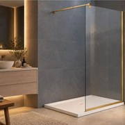 Paravan de dus tip Walk-in auriu periat Rune Syn 120x200 cm