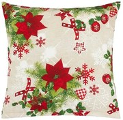Față de pernă Bellatex poinsettia roșu, 40 x 40 cm