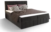 Pat matrimonial Boxspring 140 cm Barack (negru) ( cu saltea și sp. depozitare). 1046378