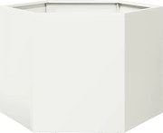 vidaXL Jardinieră de grădină alb 69x60x45 cm oțel hexagonal