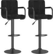 vidaXL Scaune de bar, 2 buc., negru, catifea