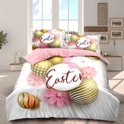 Lenjerie de pat 2 persoane, bumbac finet, 6 piese, 2 fete, Paste, SPAP3