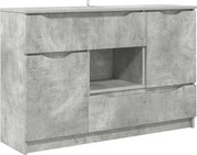 vidaXL Bufet cu sertar Gri din beton 100 x 30 x 65,6 Lemn compozit