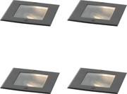 Set de 4 spoturi moderne de sol negre reglabile IP65 - Oneon