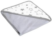 Prosop bebe din bumbac cu gluga 90x90 cm Kidizi Galaxy Grey, culoare gri, potrivit de la nastere pana la 2 ani