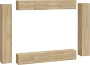 vidaXL Set dulap TV, 8 piese, stejar sonoma, lemn prelucrat