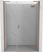 Mexen Mist-H L ușă de duș batantă dreapta 130 cm, transparentă, cupru periat - 8A5L-130-001-65-00-P