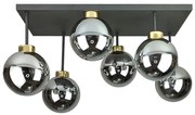 Lustră aplicată DEA 6xE14/60W/230V negru/auriu/negru fumuriu