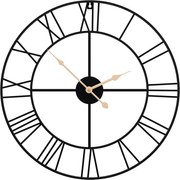 vidaXL Ceas de perete, negru, Ø50 cm, fier