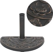 vidaXL Suport umbrelă de soare, rășină, semicerc, bronz, 9 kg