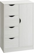 HOMCOM Mobilier Dulap Baie cu 4 Sertare si 2 Niveluri, Modern si Practic pentru Baie, Alb | Aosom Romania