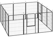PawHut Parc pentru câini, parc 12 panouri modulabil și pliabil, portabil din oțel cu ușă 68 x 100 negru | Aosom Romania