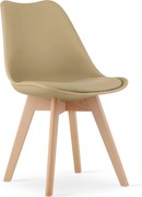 OFERTA Scaun bej BALI MARK cu picioare din lemn de fag Calitatea a II-a