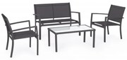 Set mobilier de gradina 4 piese, Trent, Bizzotto, gri carbune