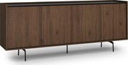 Comodă patru uși Zenar 200 cm - nuc elegant / negru
