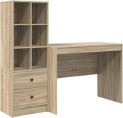 vidaXL Birou cu sertar 2 pcs Stejar Sonoma