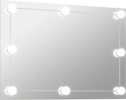 vidaXL Oglindă de perete lumini LED fără ramă sticlă dreptunghiulară