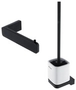 Perie de toaletă de perete și suport de hârtie igienică NIMCO MAC set-94KN-90 MAYA negru mat