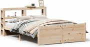vidaXL Cadru de pat cu tăblie, 150x200 cm lemn masiv pin