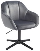 HR2055CROSS Scaun Grafit din Catifea cu Bază Neagră