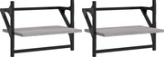 vidaXL Rafturi de perete cu bare, 2 buc., gri sonoma, 40x25x30 cm