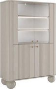 Vitrină cu patru uși Vesper 103 cm - cașmir / mânere aurii / picioare sferice