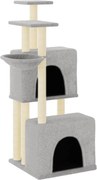 vidaXL Ansamblu de pisici, stâlpi din funie sisal, gri deschis, 122 cm