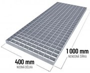 Grătar de podea din oțel 40 x 100 x 3 cm, argintiu