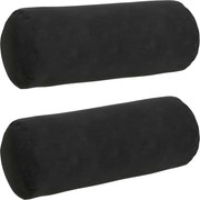 vidaXL Perne Bolster 2 pcs Negru Ø 15 x 40 cm Țesătură din corduroy