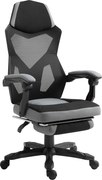 Vinsetto Scaun de Birou Ergonomic Reclinabil cu Suport Picioare Retractabil, Gri | Aosom Romania