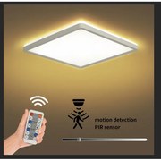 Plafonieră LED dimabilă cu senzor de mișcare ULTRA SLIM LED/18W/230V 30x30 cm + telecomandă