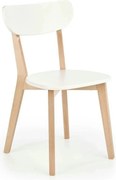 Scaun BUGGI, alb/stejar, lemn de fag, 45X50X81 CM