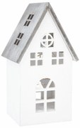 Decorațiune de Crăciun din lemn LED  Light house alb, 11,7 x 21,2 x 9,7 cm